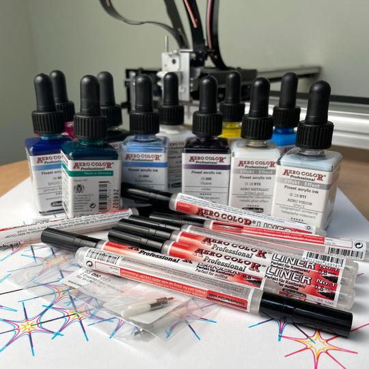 How to Use Aero Color Acrylic Inks with an AxiDraw Pen Plotter