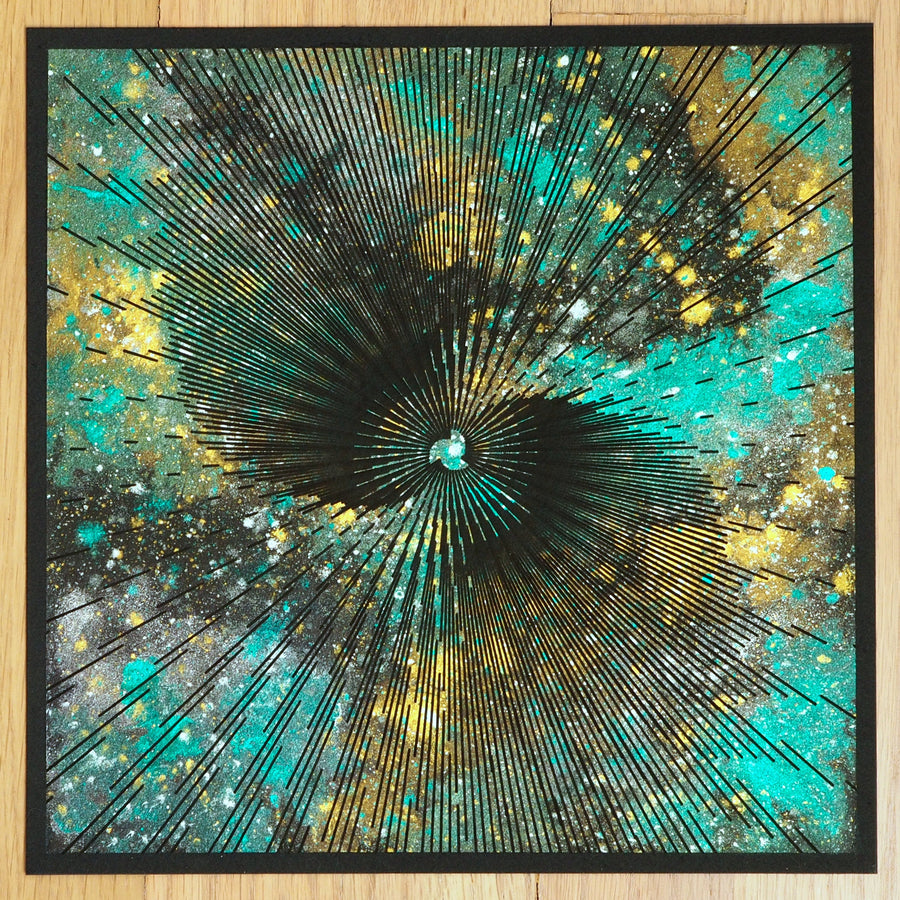 Turquoise Galaxy Space Painting - Limited Edition of 1