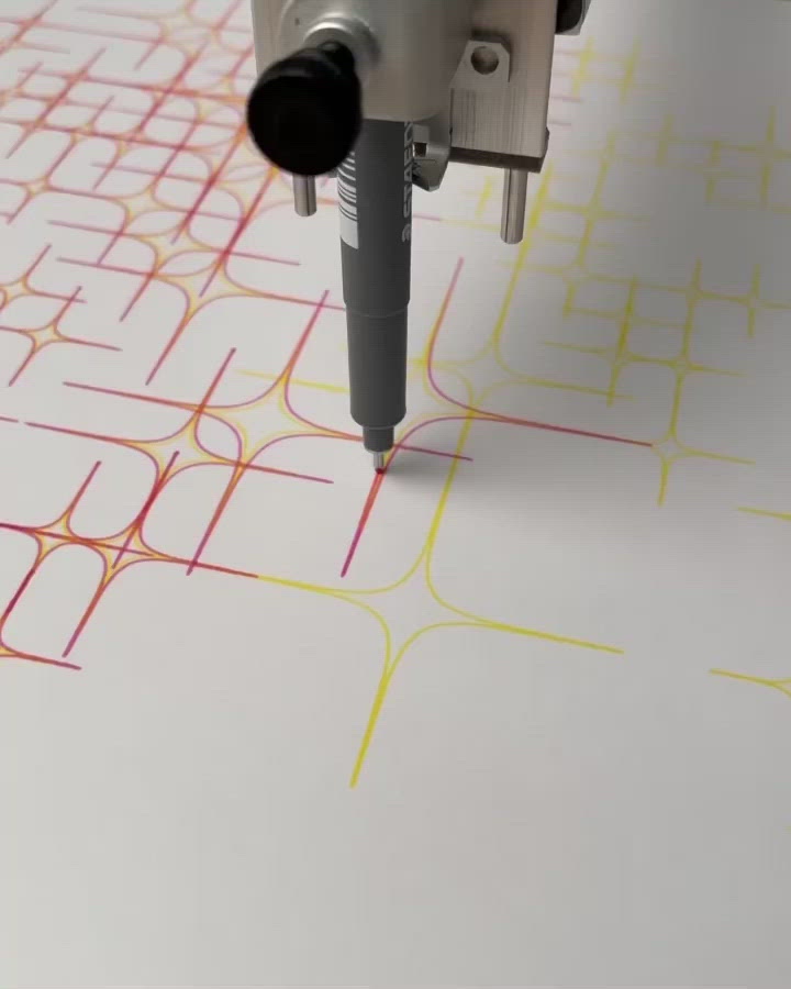 Red Stars Plotter Art - Limited Edition of 5