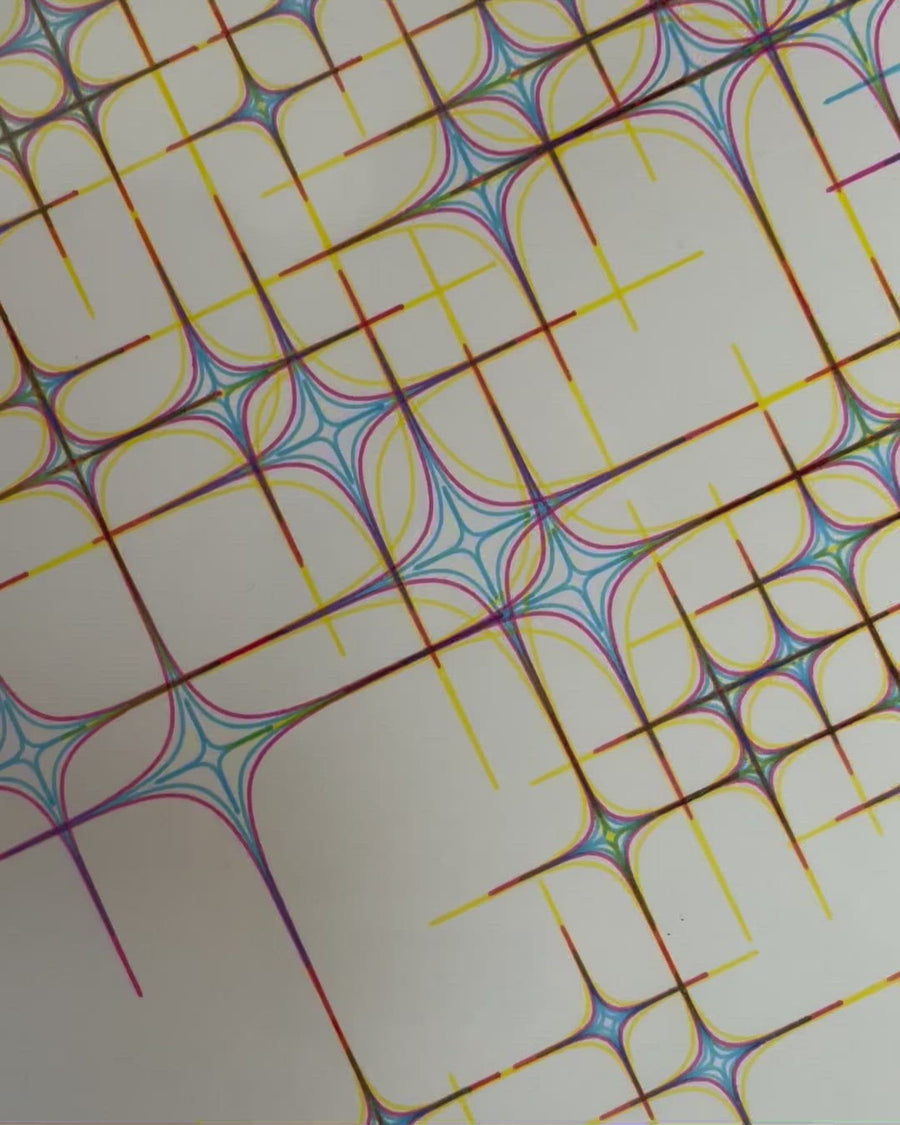 Yellow Stars Plotter Art - Limited Edition of 6