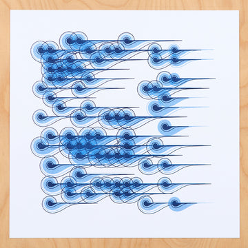 Sky Blue Wind Riso Print - 10 in