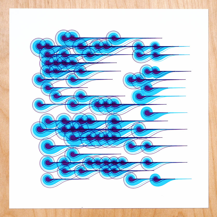 Wind-Waves-Clouds Plotter Art - Limited Edition of 5