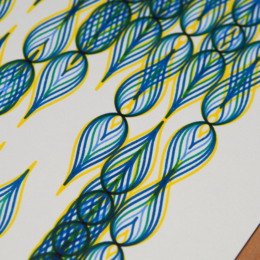 Peacock Tails Plotter Art - Limited Edition of 5