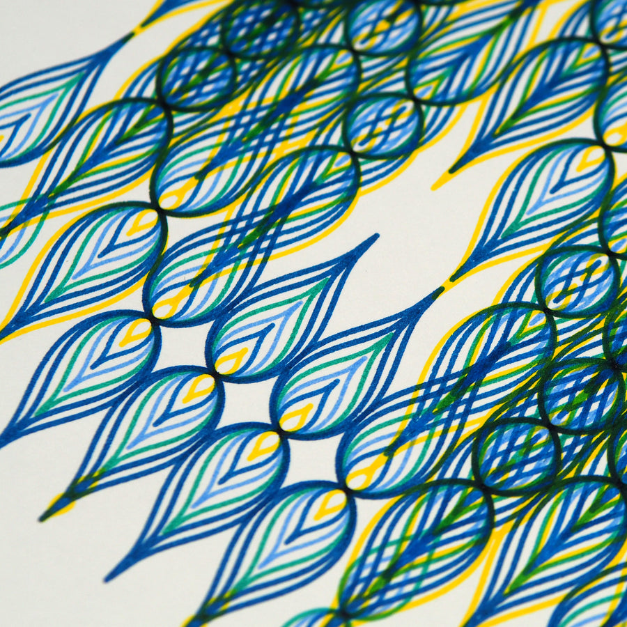 Peacock Tails Plotter Art - Limited Edition of 5
