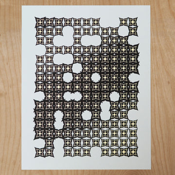 Shuriken Grid Plotter Art - Limited Edition of 3