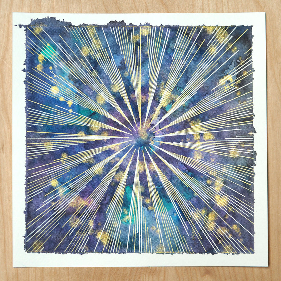 Space Rays Plotter Art #1 - Limited Edition of 1
