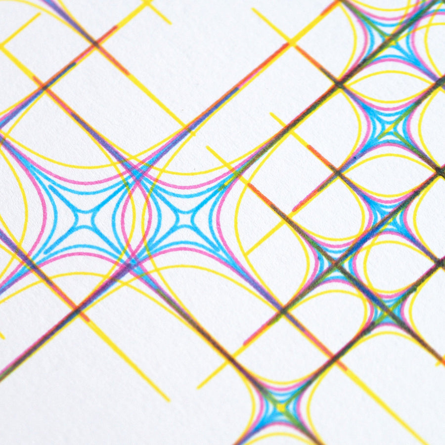 Yellow Stars Plotter Art - Limited Edition of 6